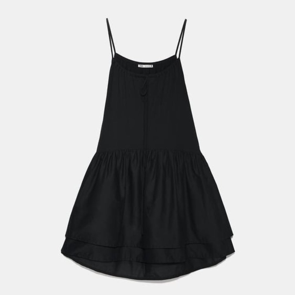 Zara Black Ruffled Dress Size Small, NWT